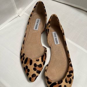 Steve Madden Leopard Print Cow Hair Flats